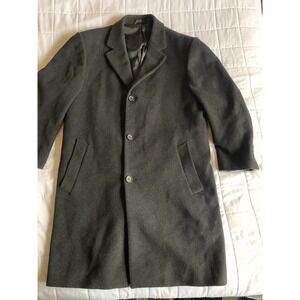 Geoffrey Beene Cashmere Blend Winter Overcoat Sz 40 3-Buttons Raglan Lined